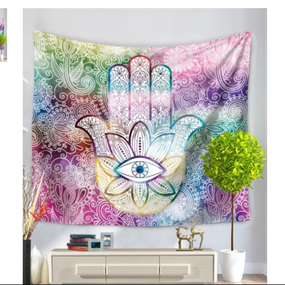 LAST ONE! HAMSA OMBRE TAPESTRY - Picture 2 of 2